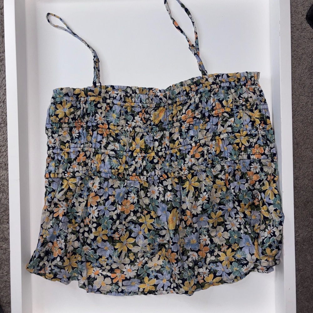 American Eagle Outfitters Floral Smocked Top